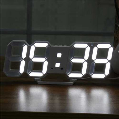 Large Modern Digital Led Skeleton Wall Clock Timer 24/12 Hour Display 3D Gife