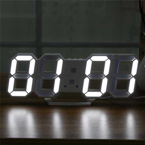Large Modern Digital Led Skeleton Wall Clock Timer 24/12 Hour Display 3D Gife