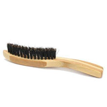 将图片加载到图库查看器，Portable Men Boar Bristle Beard Brush Facial Hair Shaving Brush Long Bamboo Handle
