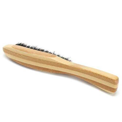 Portable Men Boar Bristle Beard Brush Facial Hair Shaving Brush Long Bamboo Handle