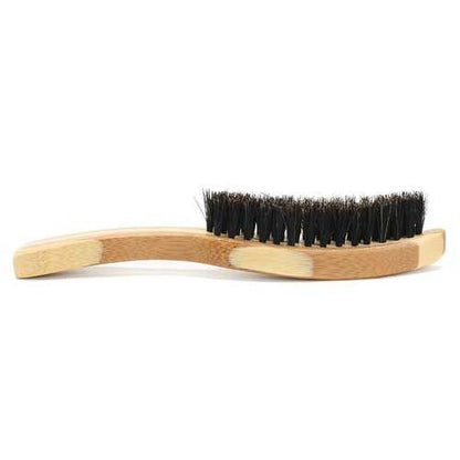 Portable Men Boar Bristle Beard Brush Facial Hair Shaving Brush Long Bamboo Handle