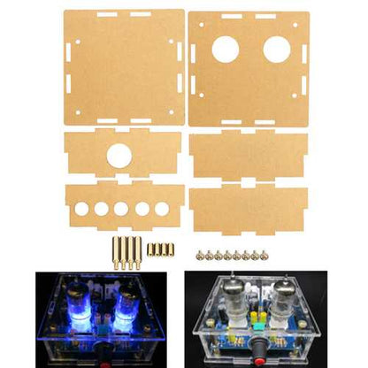 Transparent Acrylic Housing Shell For 6J1 Tube Preamplifier Amplifier Module Case