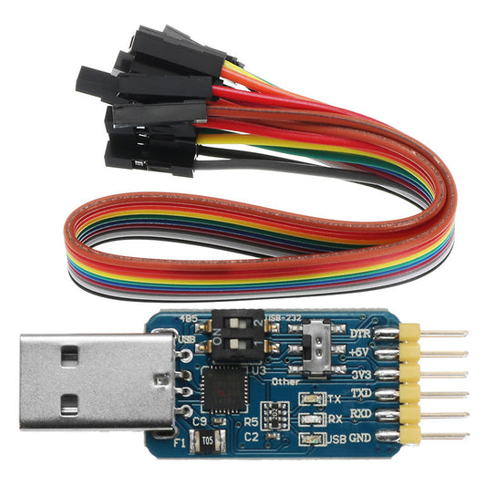 3Pcs 6 In 1 CP2102 USB To TTL 485 232 Converter 3.3V / 5V Compatible Six Multifunction Serial Module