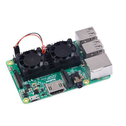Reroflag Nespi Ultimate Cooling Fan Kit Dual Fans + Heatsinks For Raspberry Pi 3/2/B+