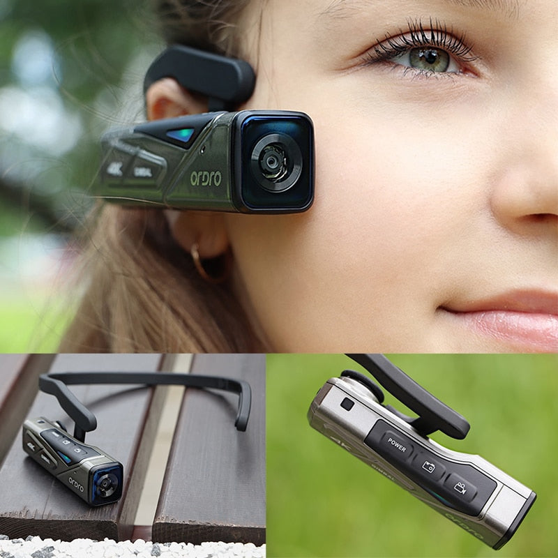 Vlog Video Camera Head Mounted Wearable Camcorder Ordro EP7 4K 60FPS Mini WiFi FPV Digital Camara Filmadora for YouTube Blogger