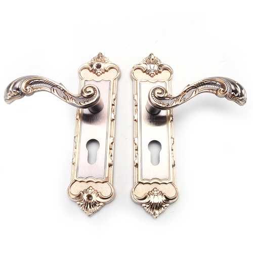 Mechanical Interior Door Handle Cylinder Lock Lever Latch Home Security Set