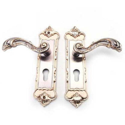Mechanical Interior Door Handle Cylinder Lock Lever Latch Home Security Set