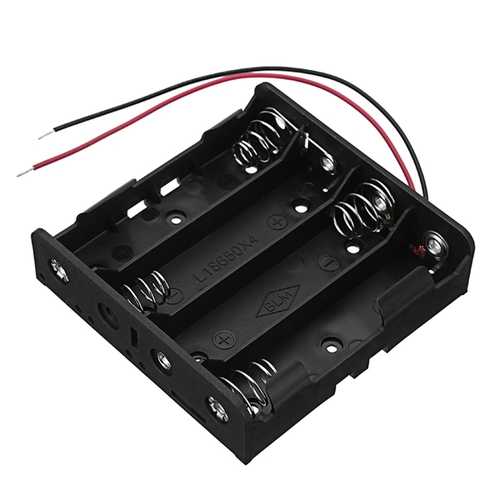 New Version DC 14.8V 4 Slot 4 Series 18650 Battery Holder Box Case With 2 Leads And Spring