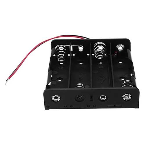 New Version DC 14.8V 4 Slot 4 Series 18650 Battery Holder Box Case With 2 Leads And Spring