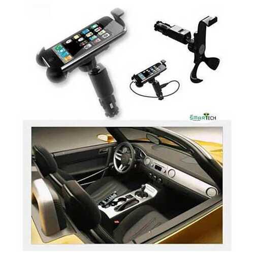 Universal Smartphone Stand with Car Charger Built in