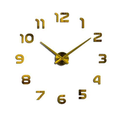 3D Frameless Wall Clock Modern Mute Large Mirror Surface DIY Room Home Office Decorations
