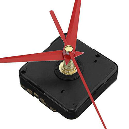 3pcs 20mm Shaft Length DIY Red Triangle Hands Silent Quartz Wall Clock Movement Mechanism For Replacement