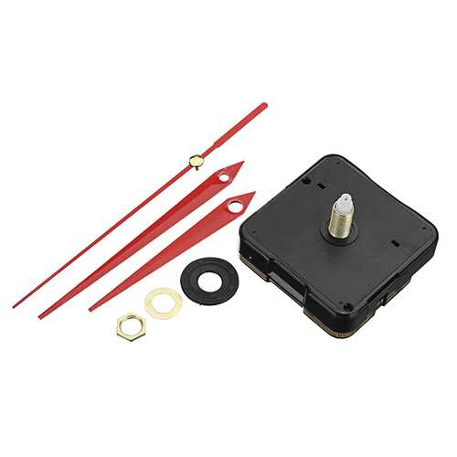 3pcs 20mm Shaft Length DIY Red Triangle Hands Silent Quartz Wall Clock Movement Mechanism For Replacement