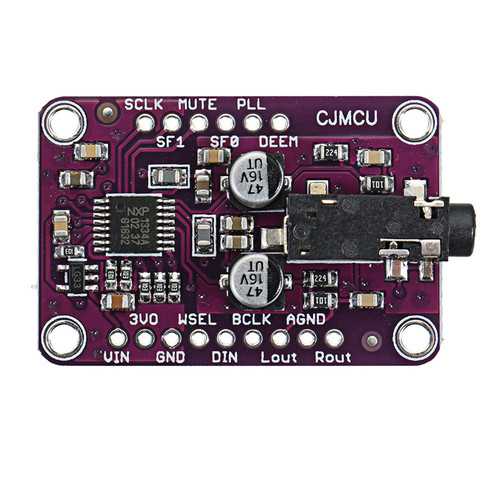 CJMCU-1334 UDA1334A I2S Audio Stereo Decoder Module Board 3.3V - 5V CJMCU for Arduino - products that work with official Arduino boards