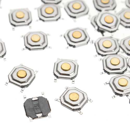 250Pcs DC12V 4 Pins Tact Tactile Push Button Switch Momentary SMD Switch 5x5x1.5MM