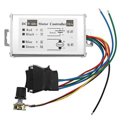 3pcs DC 9-60V 20A 1200W High Power Motor Speed Regulator Speed Controller Pulse Width Modulator PWM Control Switch Adjustable Speed Driver Board