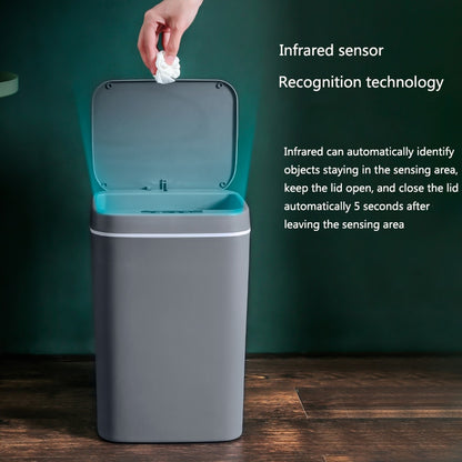 12L Smart Trash Can Automatic Induction Infrared Motion Sensor Dustbin Home Kitchen Bathroom Waste Garbage Bin