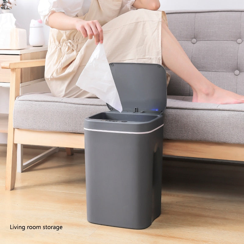 12L Smart Trash Can Automatic Induction Infrared Motion Sensor Dustbin Home Kitchen Bathroom Waste Garbage Bin