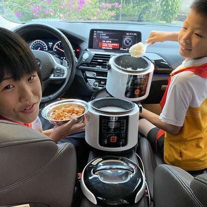 12V 24V Mini Rice Cooker Car Truck Soup Porridge Cooking Machine Food Steamer Electric Heating Lunch Box Meal Heater Warmer 2L