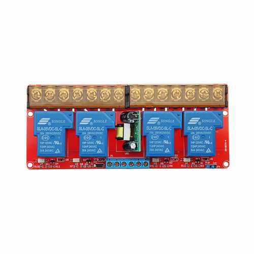 DC 5V AC 100V To 250V 30A 760mA 4 Way Relay Module Board With High And Low Level