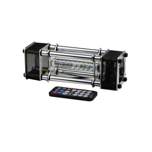Assembled IV-18 Fluorescent Tube Clock 6 Digital Display Aluminum Alloy Energy Pillar With Remote Control