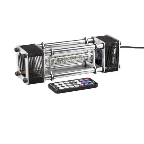Assembled IV-18 Fluorescent Tube Clock 6 Digital Display Aluminum Alloy Energy Pillar With Remote Control