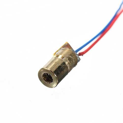 50 pcs DC 5V 5mW 650nm 6mm Laser Dot Diode Module Red Copper Head Tube