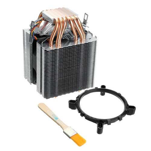 DC12V 6 Heat Pipe Computer CPU Fan Cooler Ultra-quiet Heat Sink For Lag1156/1155/1150/775