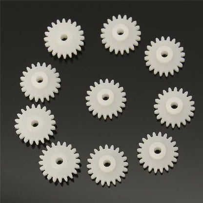 50Pcs/Pack 2mm Dia 22 Teeth Plastic Single Layer Gear For DIY Model Toy Motor Shaft Gear
