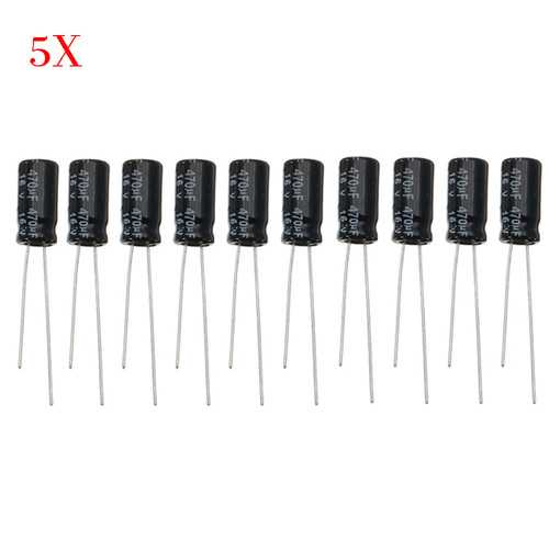 600pcs 0.22UF-470UF 16V 50V 120pcs 12 Values Commonly Used Electrolytic Capacitors DIP Pack Meet The Lead Free Standard Each Value 10pcs