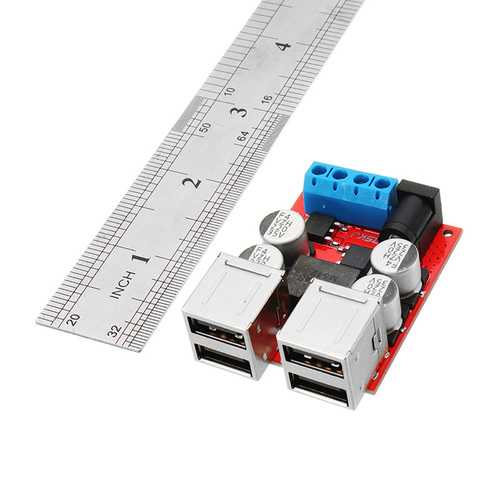 3pcs DC8V-35V To 5V 8A Power Step Down Module 4-Port USB Mobile Phone Car Charger Support Fast Charge