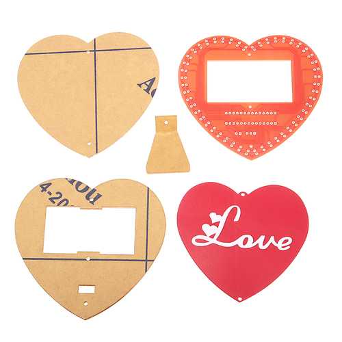 DIY Seven Color Heart Shaped LED Flow Lamp Production Kit DIY LED Flash Kit