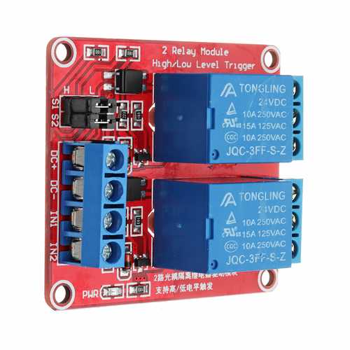 24V 2 Channel Level Trigger Optocoupler Relay Module Power Supply Module Geekcreit for Arduino - products that work with official Arduino boards