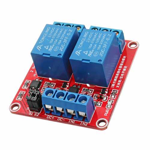 24V 2 Channel Level Trigger Optocoupler Relay Module Power Supply Module Geekcreit for Arduino - products that work with official Arduino boards