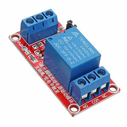 5Pcs 24V 1 Channel Level Trigger Optocoupler Relay Module Geekcreit for Arduino - products that work with official Arduino boards