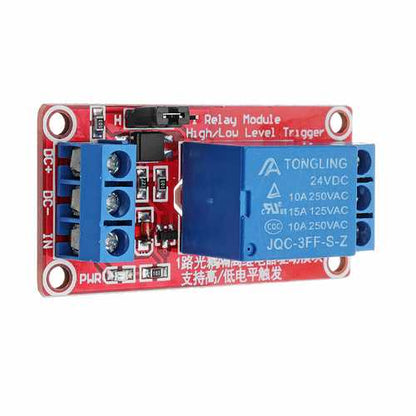 5Pcs 24V 1 Channel Level Trigger Optocoupler Relay Module Geekcreit for Arduino - products that work with official Arduino boards