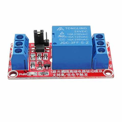 5Pcs 24V 1 Channel Level Trigger Optocoupler Relay Module Geekcreit for Arduino - products that work with official Arduino boards