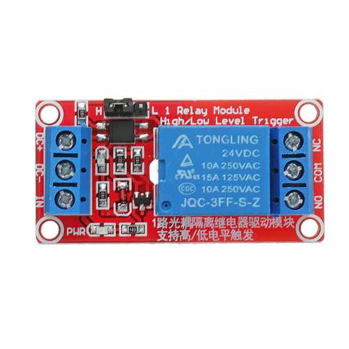 5Pcs 24V 1 Channel Level Trigger Optocoupler Relay Module Geekcreit for Arduino - products that work with official Arduino boards