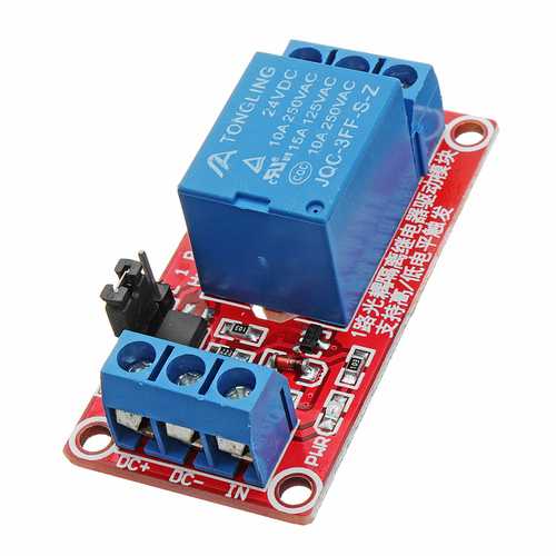 5Pcs 24V 1 Channel Level Trigger Optocoupler Relay Module Geekcreit for Arduino - products that work with official Arduino boards