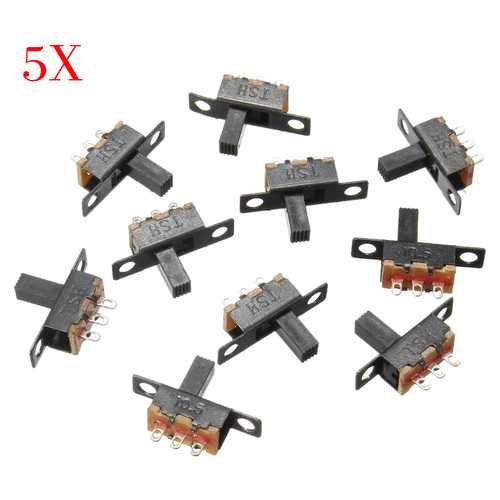 50Pcs Black Mini Size SPDT Slide Switches On-Off 100V 2A DIY Material Toggle Switch