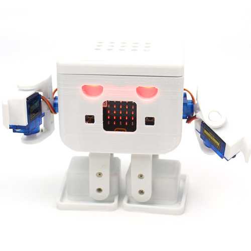 KittenBot? OTTO Robot 8-Way Servo DIY Kit Blue/Orange/White Color with Micro:bit & Robotbit Expansion Board/8Pcs Servos Support Graphical Programming