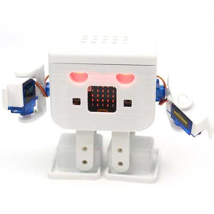 KittenBot? OTTO Robot 8-Way Servo DIY Kit Blue/Orange/White Color with Micro:bit & Robotbit Expansion Board/8Pcs Servos Support Graphical Programming