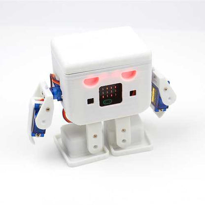 KittenBot? OTTO Robot 8-Way Servo DIY Kit Blue/Orange/White Color with Micro:bit & Robotbit Expansion Board/8Pcs Servos Support Graphical Programming