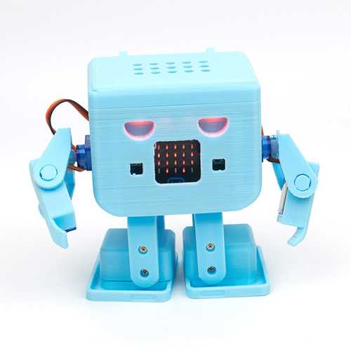 KittenBot? OTTO Robot 8-Way Servo DIY Kit Blue/Orange/White Color with Micro:bit & Robotbit Expansion Board/8Pcs Servos Support Graphical Programming