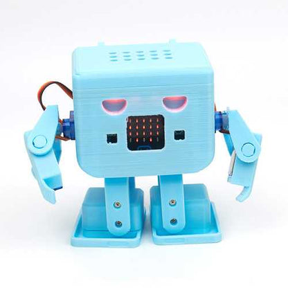 KittenBot? OTTO Robot 8-Way Servo DIY Kit Blue/Orange/White Color with Micro:bit & Robotbit Expansion Board/8Pcs Servos Support Graphical Programming