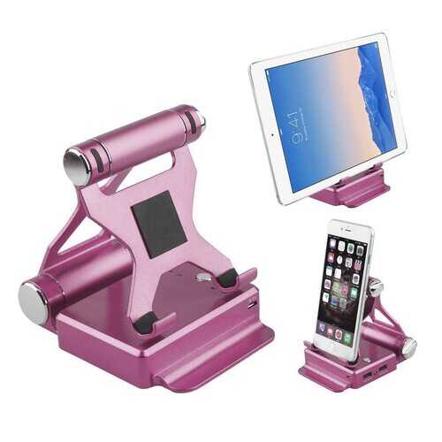 Podium Style Stand With Extended Battery Up To 200% For iPad, iPhone And Other Smart Gadgets - Color: Pink