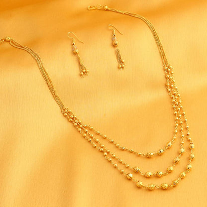 Classic 3 String Gold Plated Necklace Set