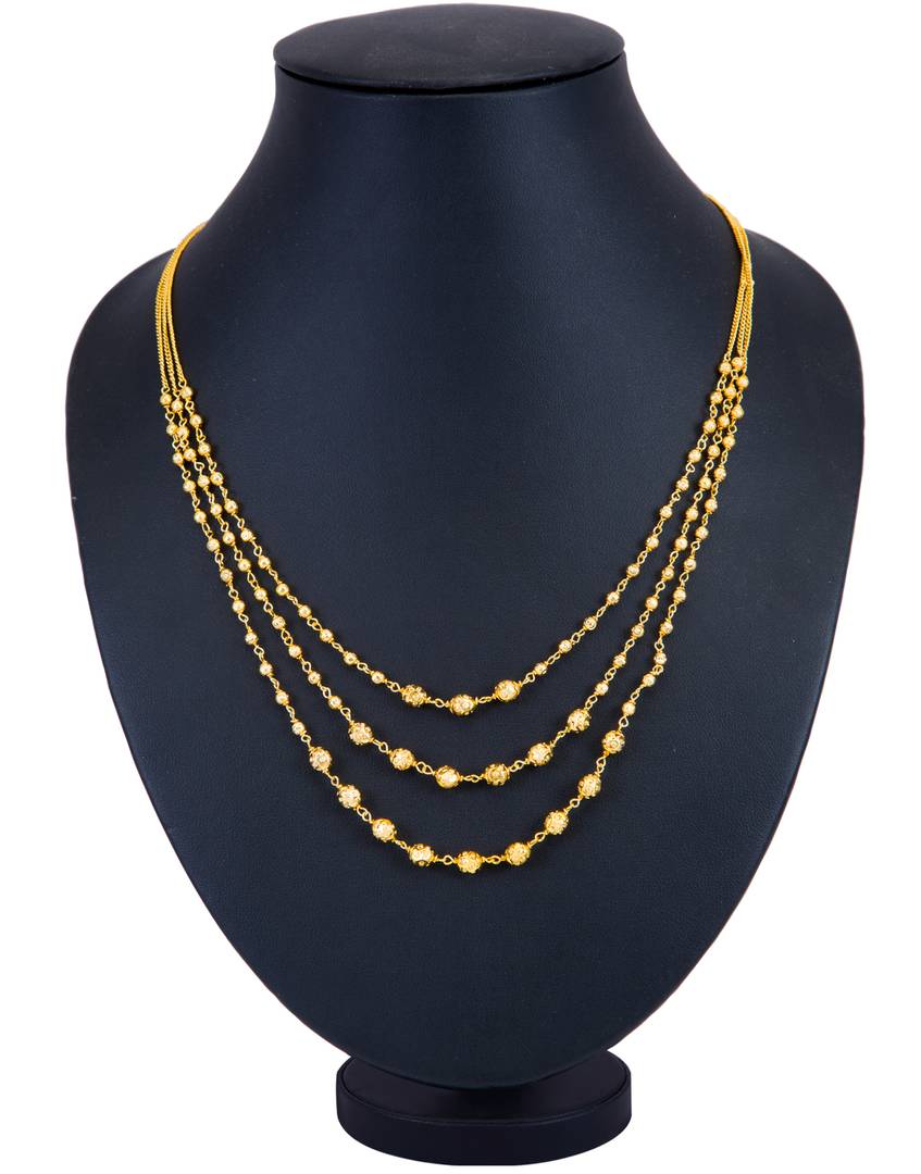 Classic 3 String Gold Plated Necklace Set