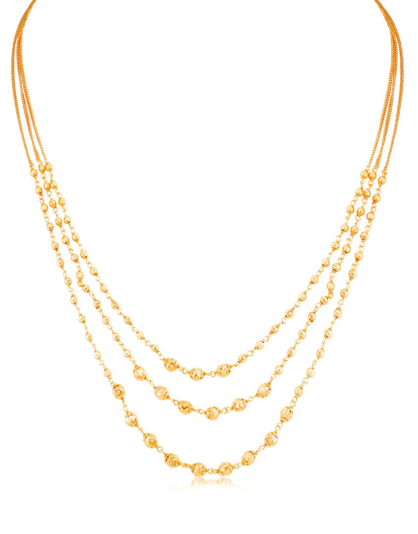 Classic 3 String Gold Plated Necklace Set