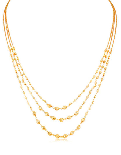 Classic 3 String Gold Plated Necklace Set